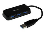 Bärbar SuperSpeed mini USB 3.0-hubb med 4 portar