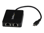 USB-C till dubbel Gigabit Ethernet-adapter med USB-port (Type-A)