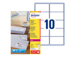 Vit - 99.1 x 57 mm 1000 etikett (er) (100 ark x 10 adresslappar