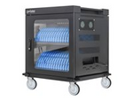Manhattan Charging Cabinet/Cart via AC Adapter (EU) x32 Devices, Trolley, Using supplied AC Adapter (power cables) included with device, Suitable for iPads/other tablets/phones/laptops (up to 15.6"), Bays 380x30x280mm, Lockable, EU 2-pin Plug