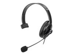 Manhattan Mono Over-Ear Headset (USB), Reversible Microphone Boom (padded), Retail Box Packaging, In-Line Volume/Mute Control, Padded Ear Cushion, USB-A for both sound and mic use, cable 2m, Three Year Warranty