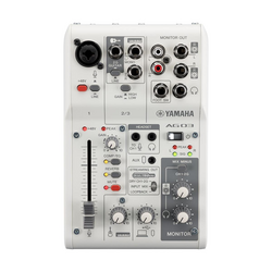 Yamaha AG03MK2W - Multipurpose 3-channel mixer with USB audio interface, white