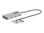 StarTech.com USB-C Multiport Adapter w/Attached USB-C to USB-A Dongle, Dual HDMI (4K30Hz/1080p60Hz), 3x USB-A, Mini Laptop Docking Station, Travel Dock, 1.3ft/40cm Cable