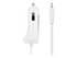 StarTech.com Lightning Car Charger with 1m Coiled Lightning Cable, 12W, White, 2 Port USB Car Charger Adapter for Phones and Tablets, In Car Apple iPhone/iPad Charger w/ Built-in Cord