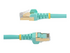 StarTech.com 1m CAT6A Ethernet Cable, 10 Gigabit Shielded Snagless RJ45 100W PoE Patch Cord, CAT 6A 10GbE STP Network Cable w/Strain Relief, Aqua, Fluke Tested/UL Certified Wiring/TIA