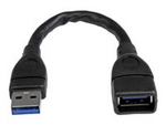 USB 3.0 A-till-A förlängningskabel ? 15 cm, svart