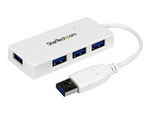 Bärbar SuperSpeed mini USB 3.0-hubb med 4 portar