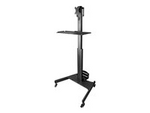 StarTech.com Mobile Workstation Cart with Monitor Mount, CPU/PC Holder, Keyboard Tray, Ergonomic Height Adjustable Desktop Computer Cart, Rolling Mobile Standing Workstation on Wheels
