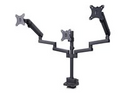 StarTech.com Triple Monitor Desk Mount For Up To Three 27in Screens, VESA 75x75/100x100, Tool-Less Arm Adjustments, C-Clamp/Grommet Mount, Spring-Assisted Arms