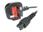 2 m brittisk strömkabel för bärbara datorer, BS 1363 till C5 (Clover Leaf), 2,5 A 250 V, 18AWG, brittisk ersättningsnätsladd för bärbara datorer, nätsladd för skrivare, laddarkabel för bärbara datorer, strömförsörjningskabel för bärbara datorer