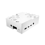 Silver case with striking gem-like design on top. Included thermal kit cools Raspberry Pi 4. Ideal centerpiece for an array of applications: smart home, media player, retro gaming, DAC and more