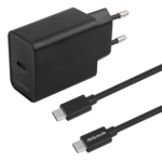 Wall charger USB-C PD 20W, 1 m USB-C/C cable,black