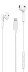 In-ear Lightning headset, MFi, volume control, remote, white
