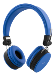 Foldable on-ear BT headset, 3.5 mm, blue