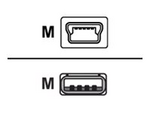 USB-kabel - mini-USB typ B (hane) till USB (hane)