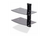 StarTech.com Dual Floating Wall-Mounted AV Shelves, Adjustable Height Shelf For Under TV, Organize A/V Equipment On Black Tempered Glass Shelves hylla
