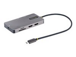 StarTech.com USB C-multiportadapter, dubbel HDMI-video, 4K 60 Hz, 2Pt 5 Gbps USB-A -hubb, 100 W strömförsörjning, GbE, SD/MicroSD, 30 cm kabel, resedocka, dockningsstation för bärbar dator