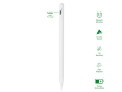 4smarts Pencil Pro 3 iPad stylus (vit) USB-C snabbladdning, kompatibel med Apple Pencil Tips