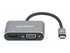 Manhattan USB-C Dock/Hub, Ports (x4):  HDMI, USB-A, USB-C and VGA, With Power Delivery (87W) to USB-C Port (Note add USB-C wall charger and USB-C cable needed), All Ports can be used at the same time, Aluminium, Space Grey, Three Year Warranty, Retail Box