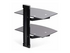 StarTech.com Dual Floating Wall-Mounted AV Shelves, Adjustable Height Shelf For Under TV, Organize A/V Equipment On Black Tempered Glass Shelves hylla