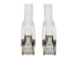 Tripp Lite Series Cat8 25G/40G Certified Snagless Shielded S/FTP Ethernet Cable (RJ45 M/M), PoE, White, 15 ft. (4.57 m)