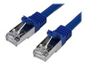 StarTech.com 50cm CAT6 Ethernet Cable, 10 Gigabit Shielded Snagless RJ45 100W PoE Patch Cord, CAT 6 10GbE SFTP Network Cable w/Strain Relief, Blue, Wiring is UL Certified/TIA