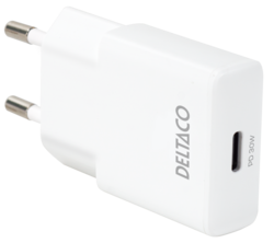 USB-C wall charger, 1x USB-C PD 30 W, slim, PPS, white