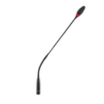 Svanhalsmikrofon, 40cm, Cardioid, röd ljusring, 5-pol XLR, svart