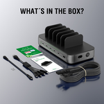 Charging station Team 100W, 1x USB-A,5x USB-C incl. 6 cables