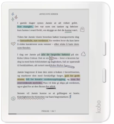 Kobo Libra Colour 7" 32GB (vit) Läsplatta, E-Ink Kaleido 3 (1264x1680), upp till 40 dagars batteri, WiFi, IPX8