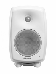 Aktiv monitorhögtalare, 5", bordsfot, RCA och XLR, vit