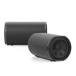 Subwoofer, kompakt, 4 passiv, baselement med 2x5" baselement, svart