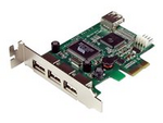 4 Port PCI Express Low Profile High Speed USB Card