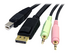 StarTech.com 6ft 4-in-1 USB DisplayPort® KVM Switch Cable w/ Audio & Microphone (DP4N1USB6)