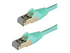 StarTech.com 1m CAT6A Ethernet Cable, 10 Gigabit Shielded Snagless RJ45 100W PoE Patch Cord, CAT 6A 10GbE STP Network Cable w/Strain Relief, Aqua, Fluke Tested/UL Certified Wiring/TIA