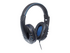 Manhattan USB-A Gaming Headset with LEDs (Clearance Pricing). Retractable Built-in Microphone, Audio Control, Integrated 1.8m cable, Black and Blue, Three Year Warranty