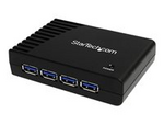 Svart SuperSpeed USB 3.0-hubb med 4 portar