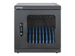 Manhattan Charging Cabinet/Cart via AC Adapter (EU) x10 Devices, Desktop/Wall, Using supplied AC Adapter (power cables) included with device, Suitable for iPads/other tablets/phones/laptops (up to 15.6"), Bays 400x29x282mm, Wall Mountable, Stackable, EU 2-pin Plug