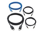 Tripp Lite Series DisplayPort KVM Cable Kit for Tripp Lite B005-DPUA2-K and B005-DPUA4 KVM, 4K DP, USB 3.1, 3.5 mm, 10 ft.