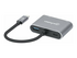 Manhattan USB-C Dock/Hub, Ports (x4):  HDMI, USB-A, USB-C and VGA, With Power Delivery (87W) to USB-C Port (Note add USB-C wall charger and USB-C cable needed), All Ports can be used at the same time, Aluminium, Space Grey, Three Year Warranty, Retail Box