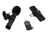 Trådlös mikrofon för vlogging, USB-C/Lightning-adapter, svart