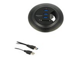 In-Desk Hub 3 Port USB 3.0 + 2 Slot SD Card Reader