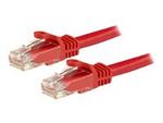 Cat6-patchkabel med hakfria RJ45-kontakter – 3 m, röd