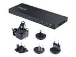 4-Port HDMI Splitter, 4K 60Hz HDMI 2.0 Video, 1 In 4 Out HDMI Splitter, 4K HDMI Splitter w/Built-in Scaler, 3.5mm/Optical Audio Port, Durable Metal Housing, HDR/HDCP