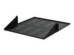 2U Vented 19" 2-Post Network Rack Cabinet Shelf, 20in Deep Center Mount Cantilever Tray Rackmount Shelf for AV/Data Equipment Enclosure with Cage Nuts & Screws 75lb Capacity