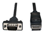 Tripp Lite Series DisplayPort 1.2 to VGA Active Adapter Cable (DP with Latches to HD15 M/M), 6 ft. (1.8 m)