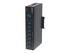 Manhattan USB-A 7-Port Hub Industrial, 7x USB-A Ports, 5 Gbps (USB 3.2 Gen1 aka USB 3.0), 20 kV ESD Protection, A/C, Bus and Terminal-Block Power Options, DIN Rail, Wall Mountable, Metal Housing, Screw-Lock Security, SuperSpeed USB, Black, Three Year Warranty, Box