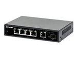 Intellinet - Switch - 4 x 10/100/1000 (PoE+) + 1 x combo Gigabit SFP/RJ-45 (upplänk)