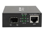 Tripp Lite Series Gigabit SFP Fiber to Ethernet Media Converter, POE+, International Power Cables, 10/100/1000 Mbps