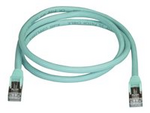 1m CAT6A Ethernet Cable, 10 Gigabit Shielded Snagless RJ45 100W PoE Patch Cord, CAT 6A 10GbE STP Network Cable w/Strain Relief, Aqua, Fluke Tested/UL Certified Wiring/TIA